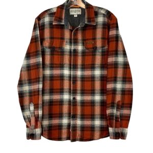 Field & Stream Plaid Button Front Long Sleeve Cotton Flannel Shirt Size Men's L